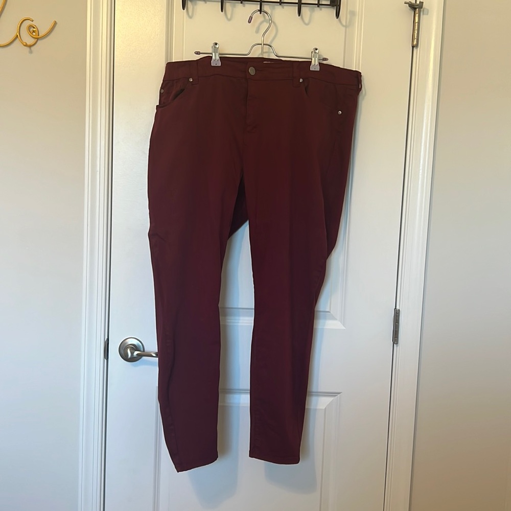 Plus Size Maroon Skinny Jeans